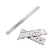 Trade Shop - Righello Metro 1mm A 30cm In Metallo Acciaio Riga Multifunzione Segnatura Cm E Inch -