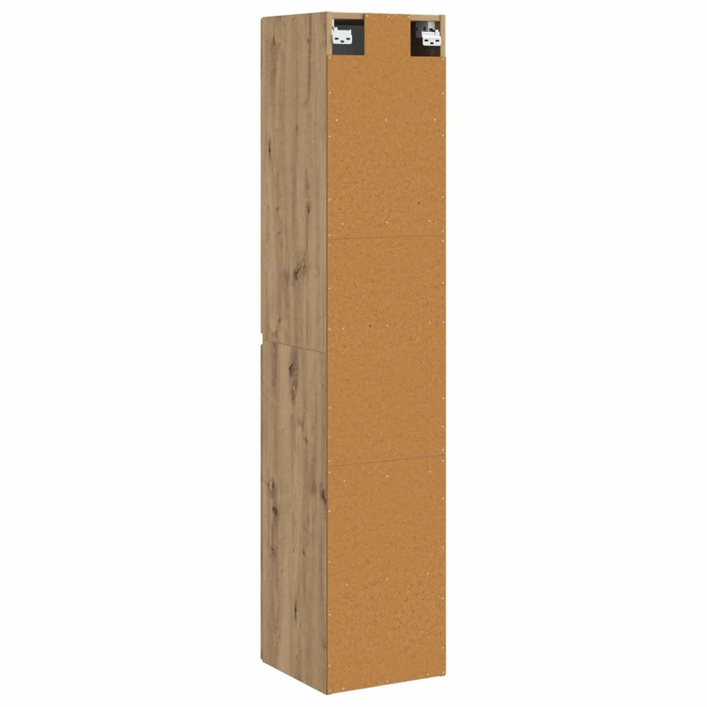 Mobiletto da Bagno a Muro Rovere Artigianale 33 x 34,5 x 160 cm