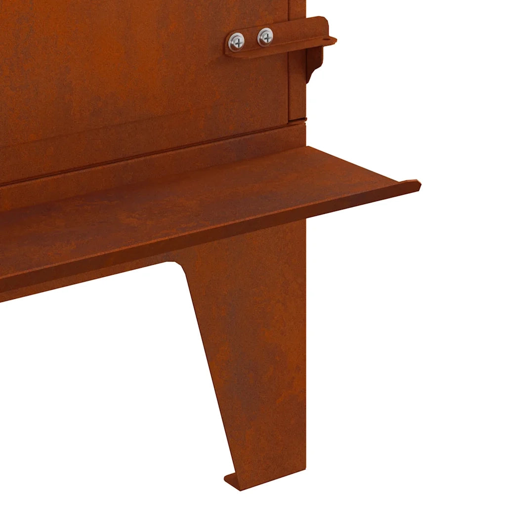vidaXL Stufa da Campeggio 35x50x60 cm in Acciaio Corten