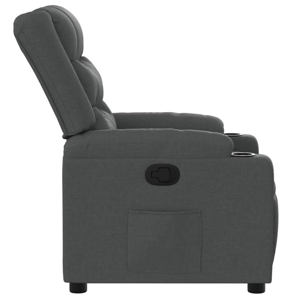 Poltrona | Sedia Relax Reclinabile in Tessuto Grigio Scuro
