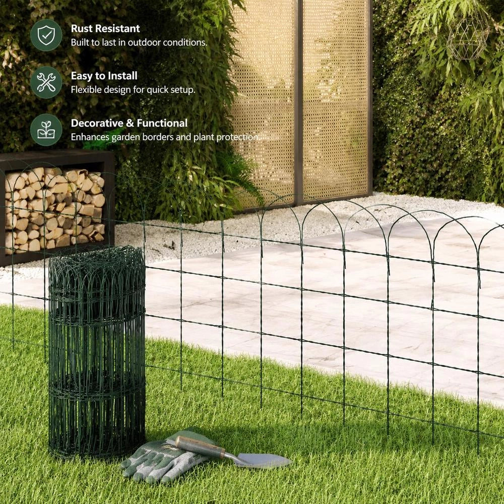 Garden Fence, Powder-coated Iron, 25 X 0.65 M