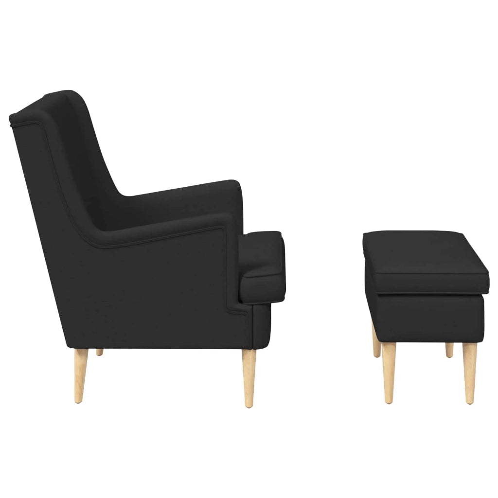 Poltrona con Ottomano 2 pz Nero Tessuto 3418813