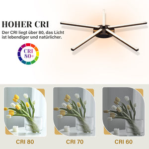 ZMH Lampada da soffitto plafoniera LED nera 24W 3000K moderna metallo cristallo per soggiorno corridoio cucina