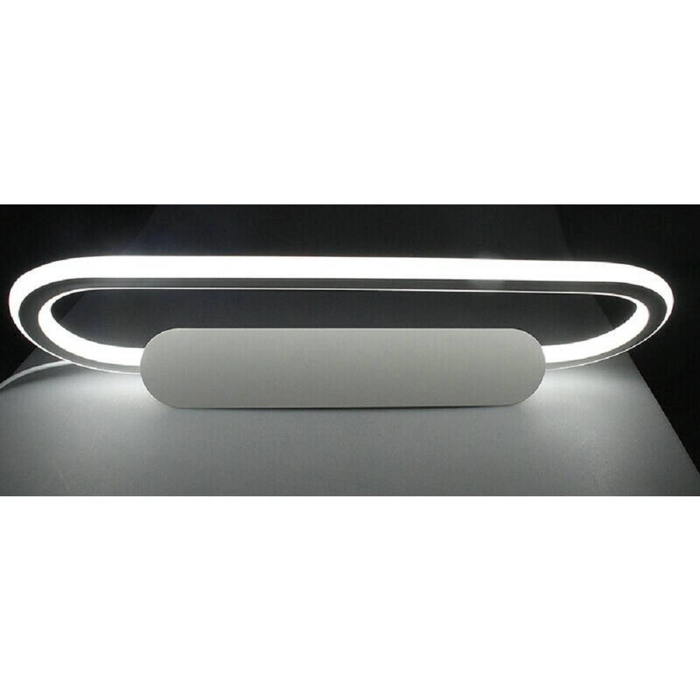 Trade Shop - Applique Led Lampada Da Specchio 16w Ovale Bagno Luce 3000k 6500k 4000k 45cm F06 - -bianco Freddo      -