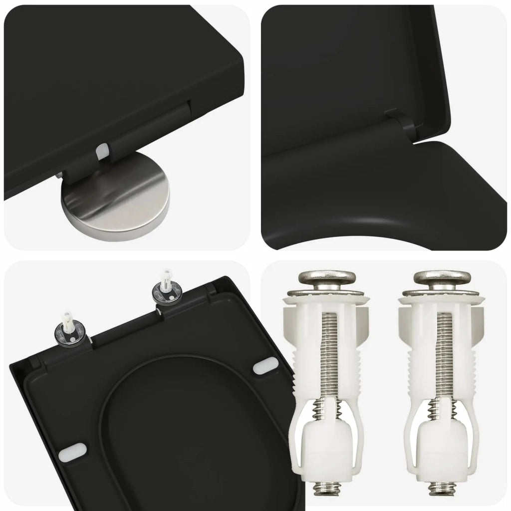 Sedile del WC Nero 49 x 36 x 4 cm Duroplast CFW5861699