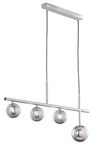 Lampada sospesa Neptun nichel vetro fumé 4xG9 Jupiter