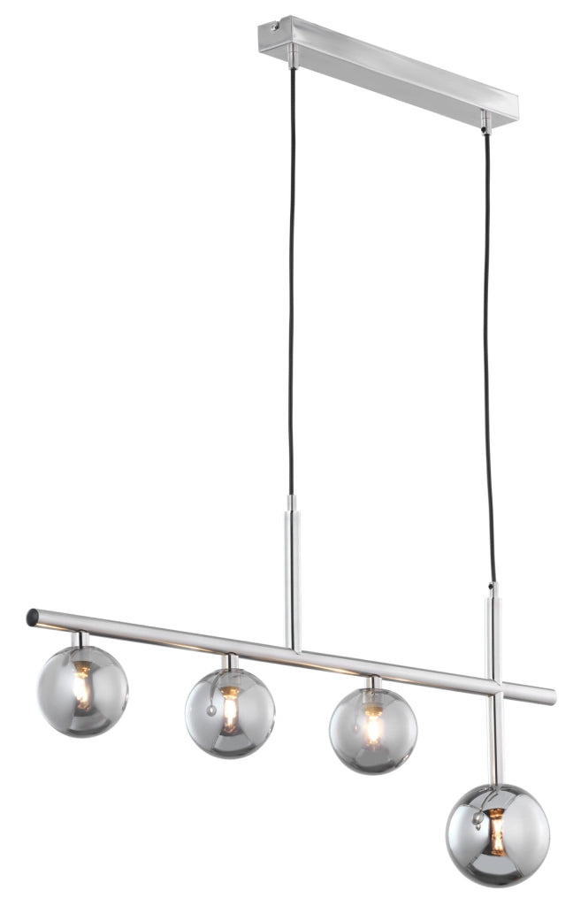 Lampada sospesa Neptun nichel vetro fumé 4xG9 Jupiter