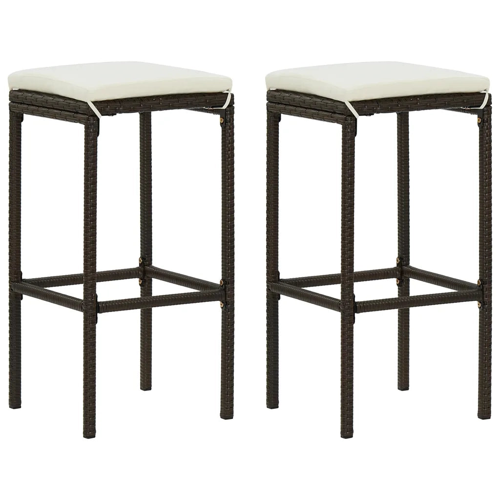 Set Bar da Giardino 3 pz | Set Salotto da Giardino con Cuscini Marrone
