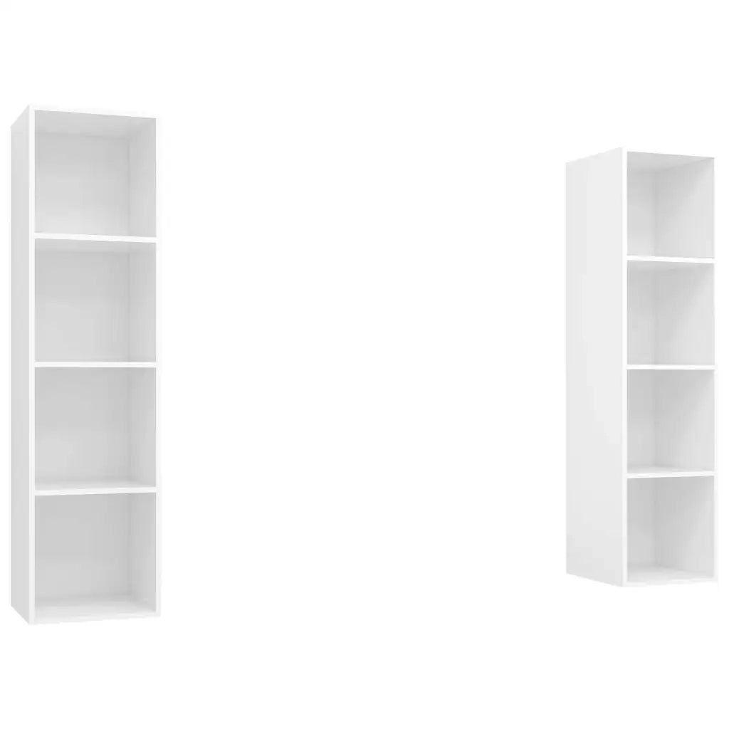 Mobile TV a Parete 2 pz-Set di 2 Mobile TV a Muro Bianco in Truciolato 385849