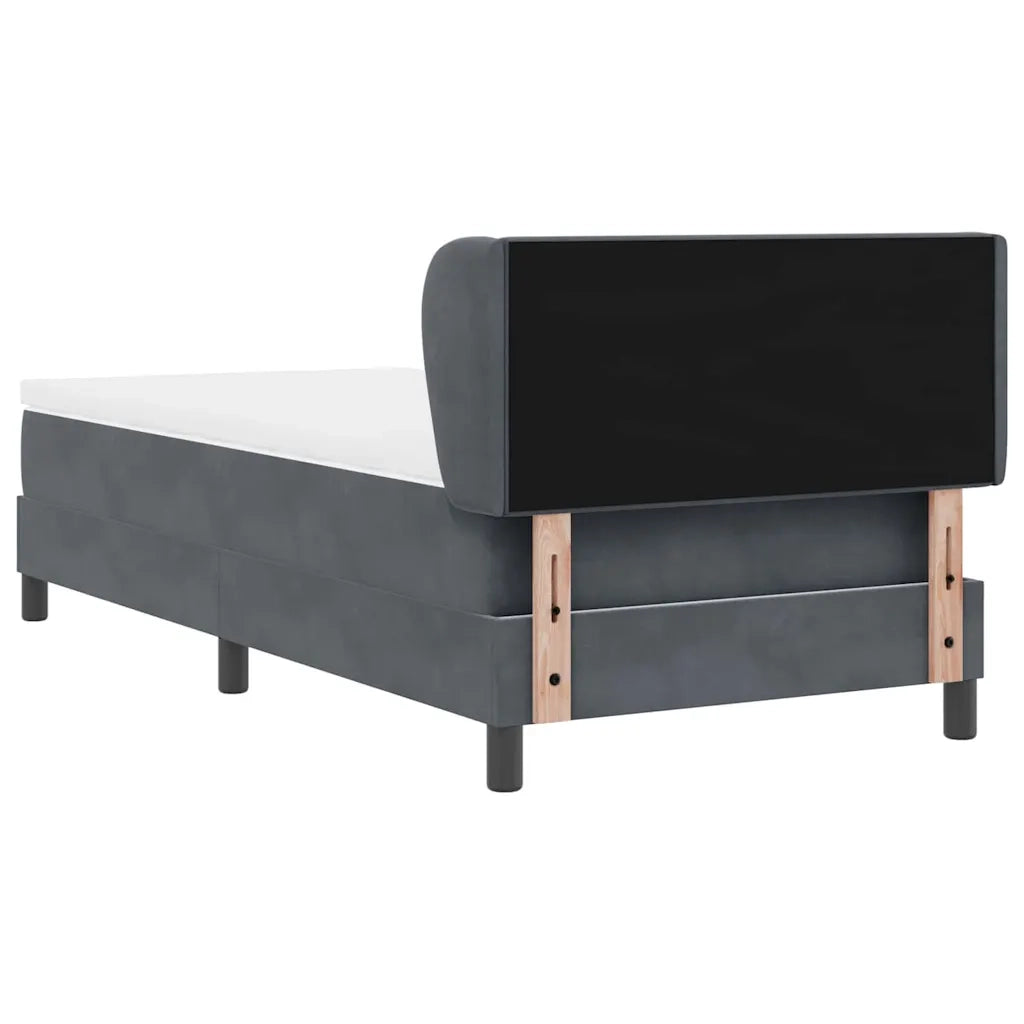 Letto a molle con testiera Grigio scuro 80 x 200 cm Velluto 3340359