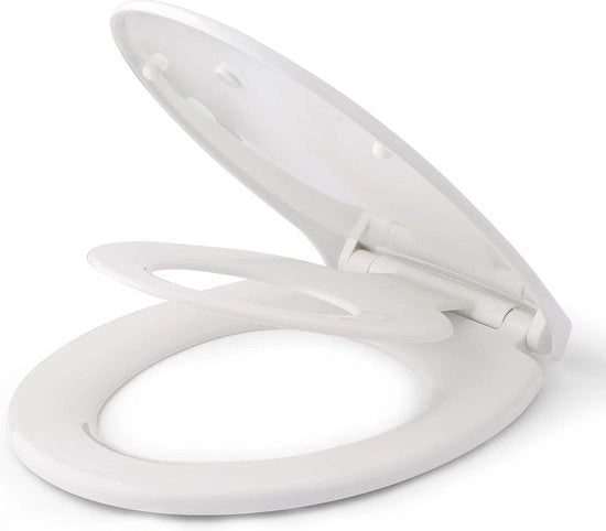 Toiletdeksel con sedile per bambini magnetico meccanismo softclose regolabile hinged quick-release funzione O-vorm PP vetrino per wc (447 x 371 x 55 mm) Vetrino per wc per bambini