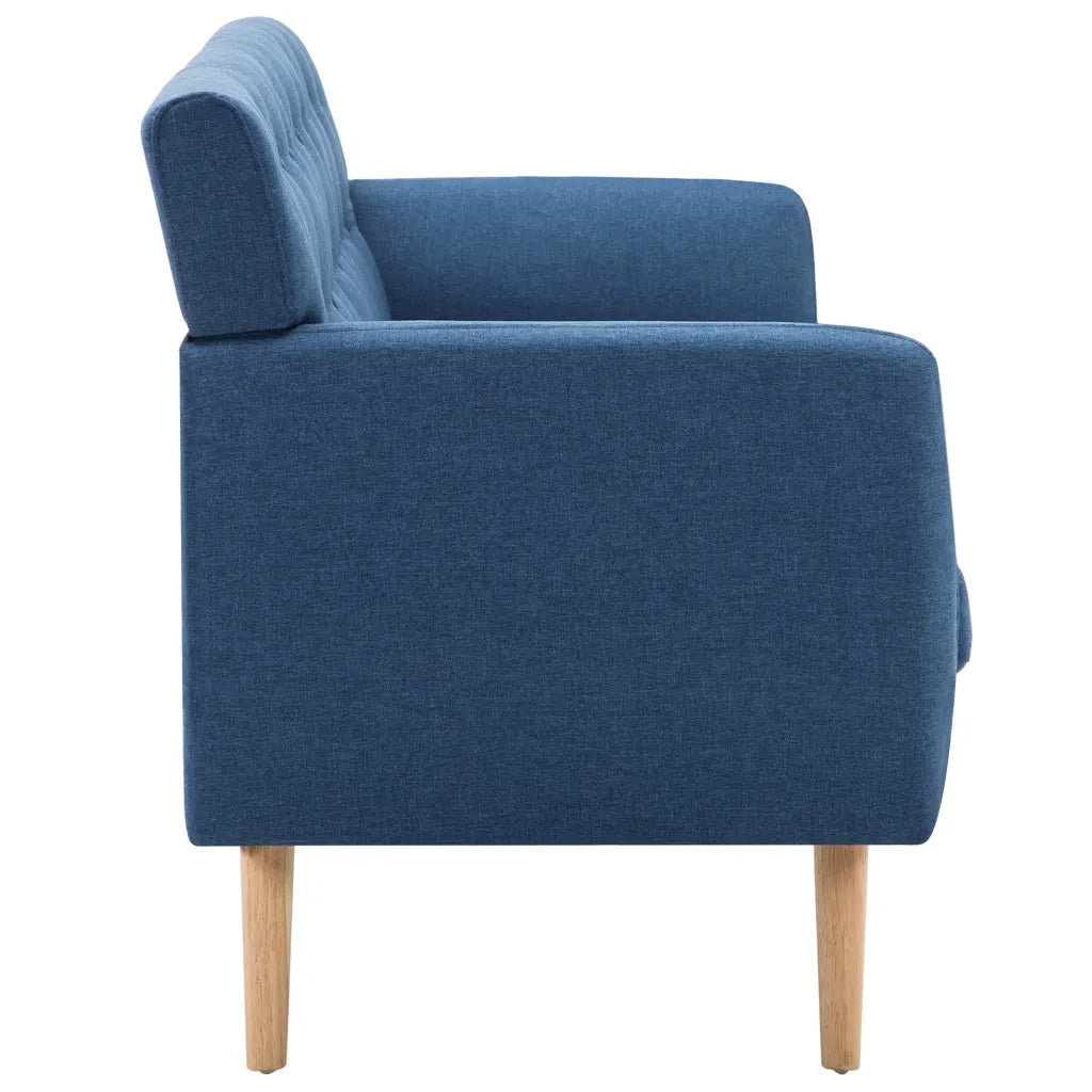 Divano a 3 Posti Rivestito in Tessuto 172x70x82 cm Blu 247130