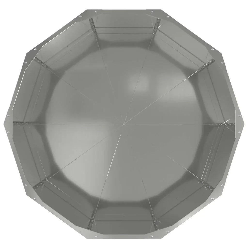 Fioriera rotonda moderna per esterni 90 x 90 x 50 cm pratica e robusta realizzata in acciaio zincato argento 02_0052997