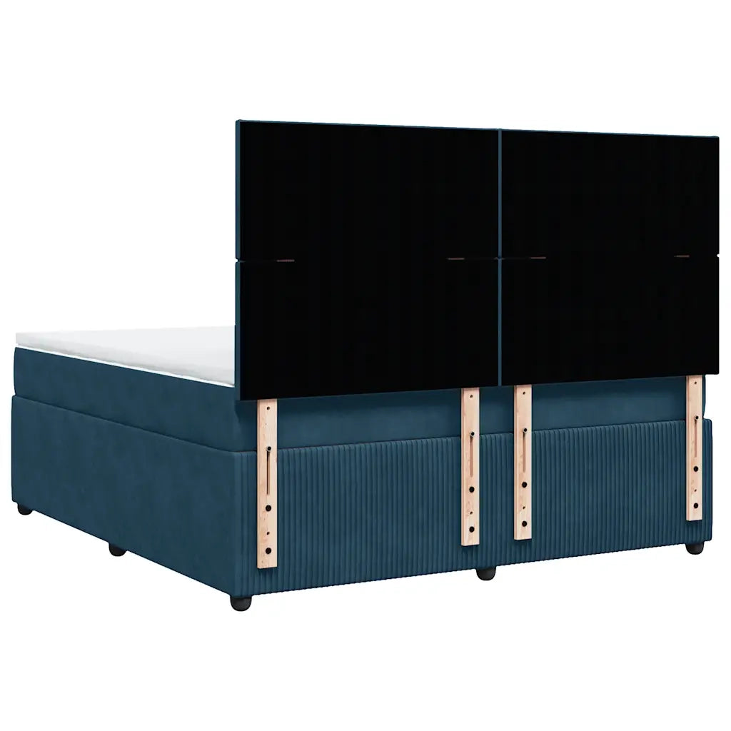 Giroletto a Molle con Materasso Blu 180x200 cm in Velluto 3294704