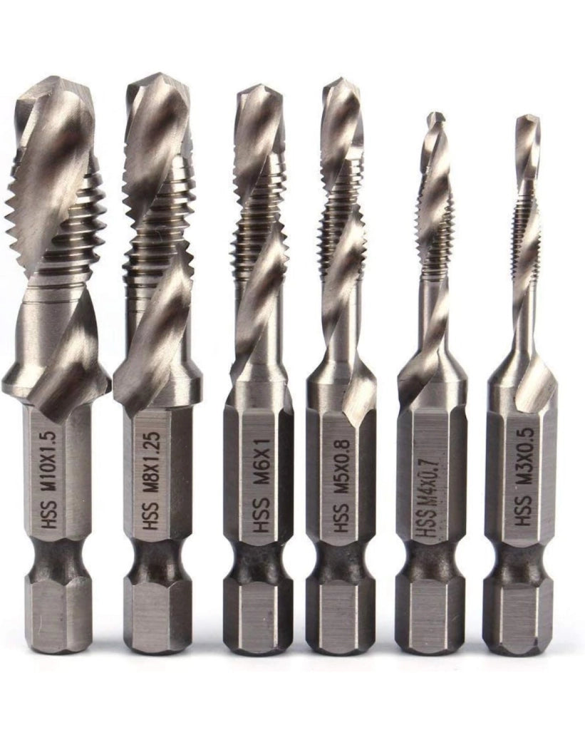 Set 6 punte per trapano HSS Filettanti ferro M3 M4 M5 M6 M8 M10