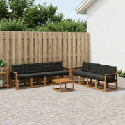 Set di divani da esterno 9 pz Naturale e Nero 3381856