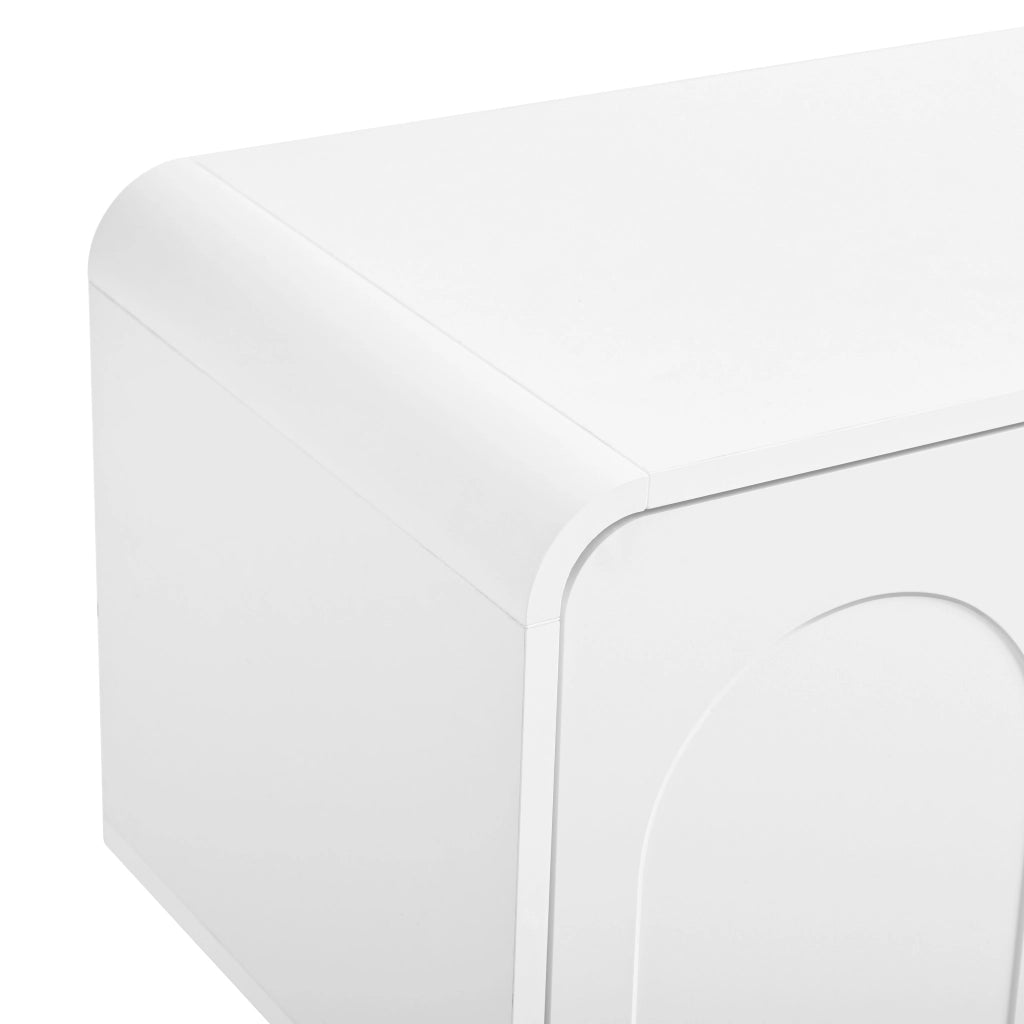 Mobile TV con 4 ante; 2 cassetti e passacavi - per soggiorno - 180×40×46 cm - bianco