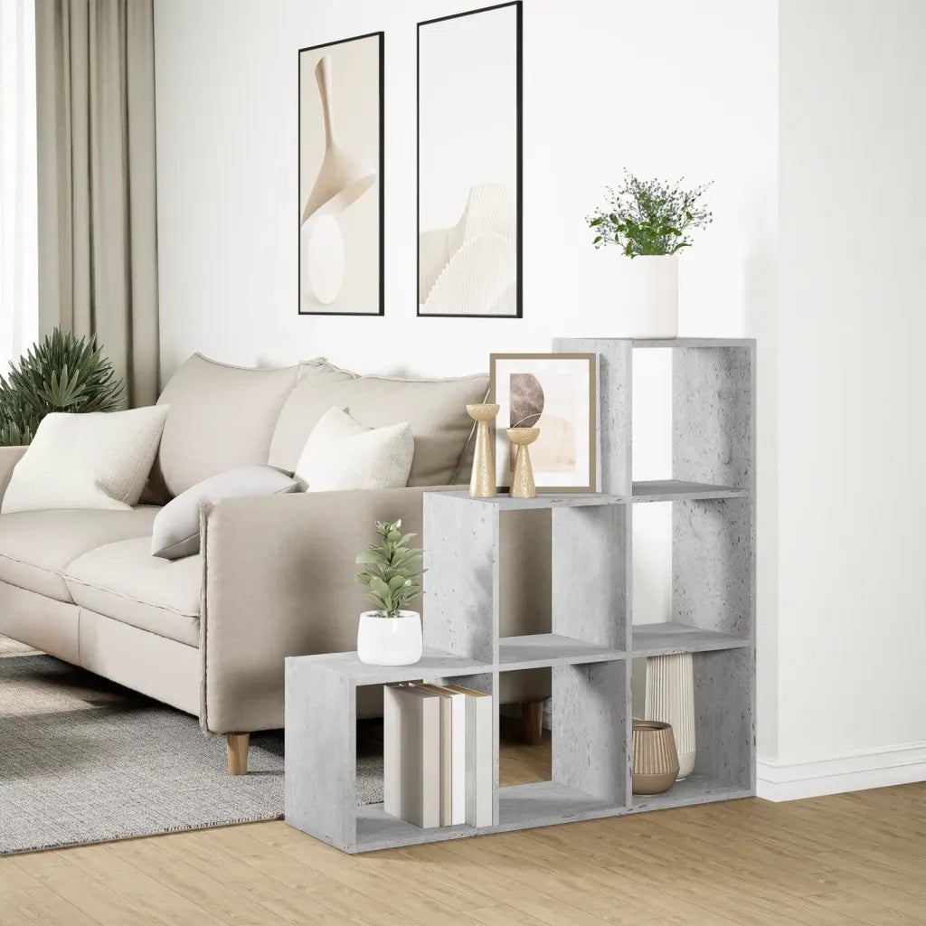 Libreria Divisorio 3Ripiani Grigio Cemento 99x29x99 Truciolato 857961