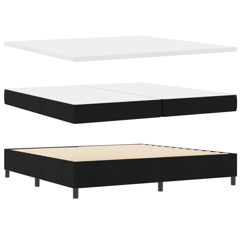 Letto a molle con materasso Nero 200 x 200 cm Velluto 3341002