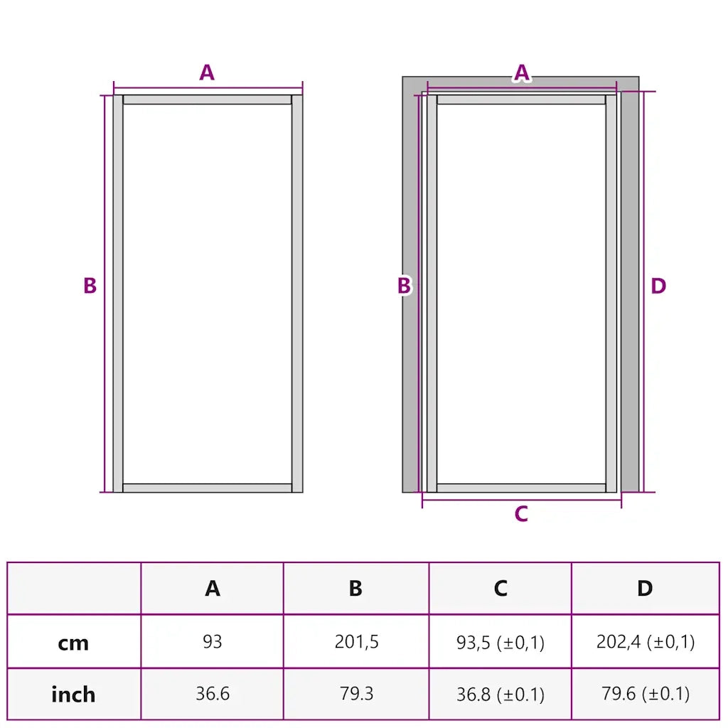 Porta Interni Sottile Oro 93x201,5cm Vetro Temperato Alluminio 155134