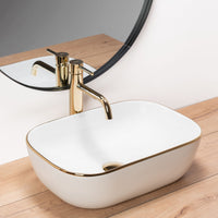 Lavabo Da Appoggio Rea Belinda Gold Edge