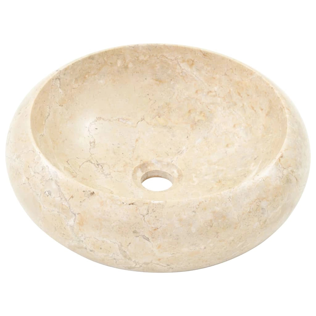 Lavabo da appoggio diametro 40 cm finitura marmo crema 02_0002551