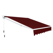 Tenda parasole in alluminio con manovella e poliestere impermeabile, Tenda da sole retrattile 245x200cm Rosso-Tende parasole
