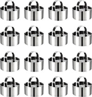 Set di anelli da forno - 16 pezzi per anelli da pizza, acciaio inossidabile 8 cm di diametro - Cottura di cheesecake e dolci da forno