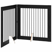 Cancello per cani con supporti 2 pz Rovere Nero 100 x 100 cm CFW5069508