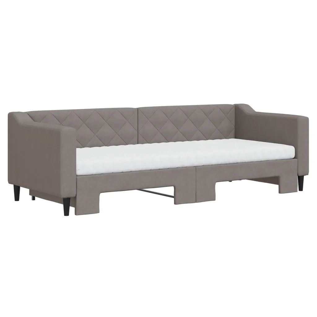 Divano Letto Estraibile con Materassi Tortora 80x200 cm Tessutocod mxl 130986