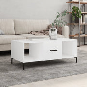 Tavolino da Salotto-Tavolino da soggiorno-Tavolo Bianco 102x50x40 cm in Legno Multistrato 842313