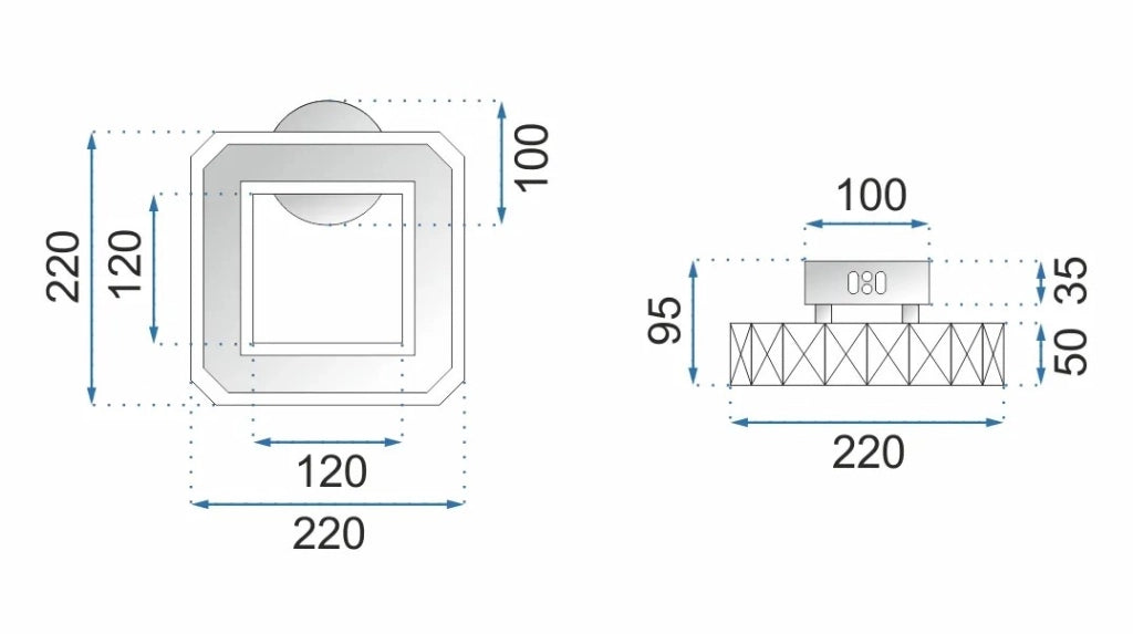 Lampada Da Parete Lampada Da Muro Di Cristallo Led Quadrato App415-w App416-w Caldo bianco 3000K