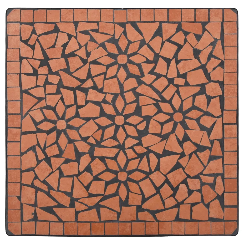 Tavolino da Bistrot con Mosaico Terracotta 60 cm in Ceramica 46705