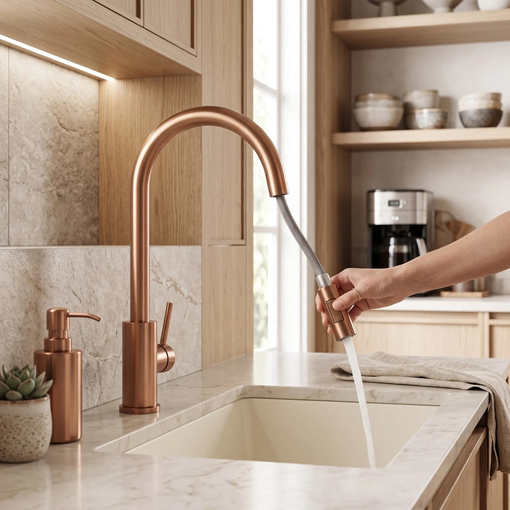 Punta Con Aeratore Per Rubinetto Da Cucina Rea Fresh Brush Copper