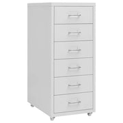 Schedario Mobile Grigio 28x41x69 cm in Metallo