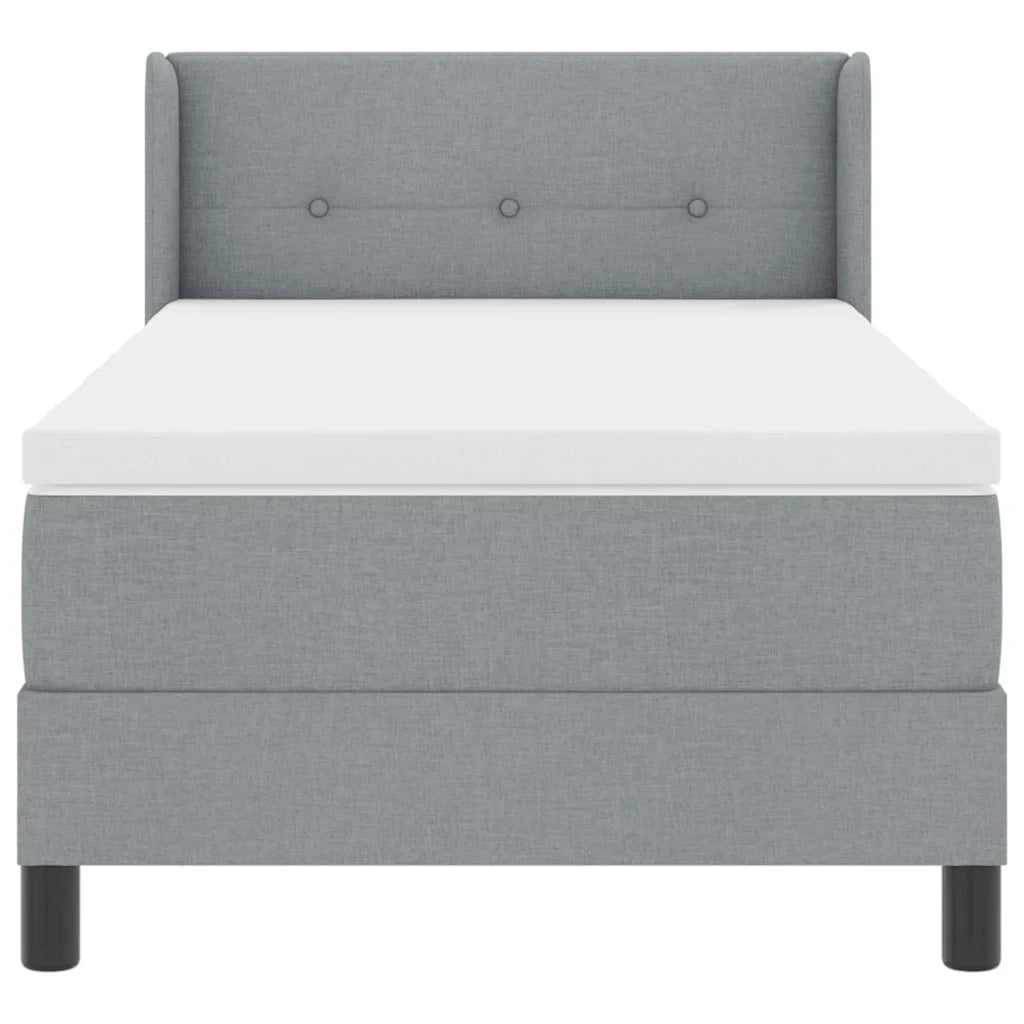 Letto a molle con testiera Grigio chiaro 200 x 200 cm Tessuto 3341069