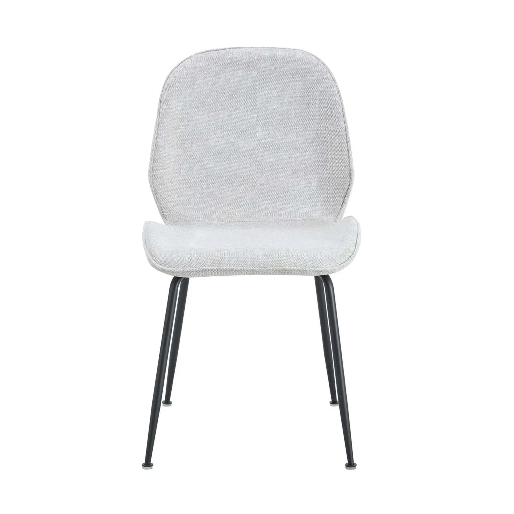 LÚZETE - SEDIA ASHCROFT TESSUTO COLOR SABBIA CON GAMBE NERE