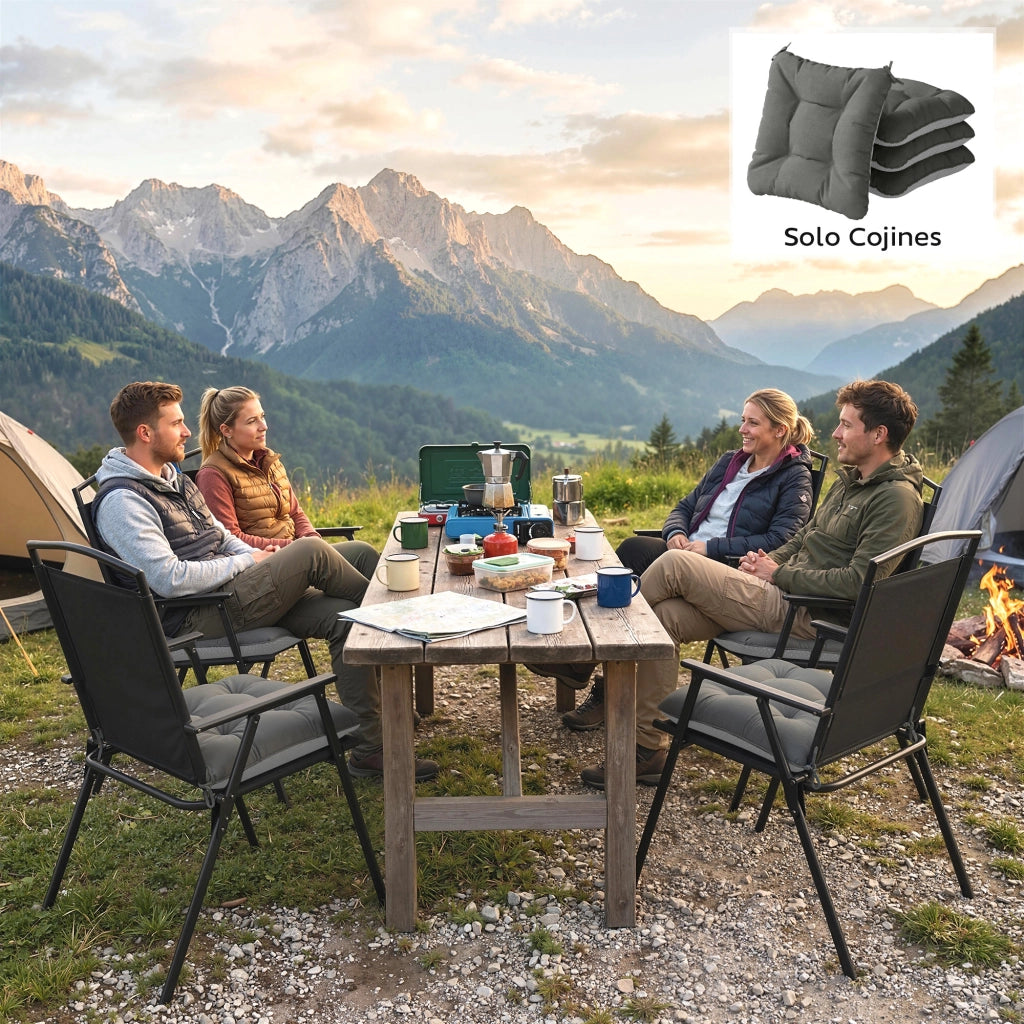 Cuscini per Sedie da Giardino ¨C ZephMum ¨C Grigio Scuro 39,5x39,5x10 cm