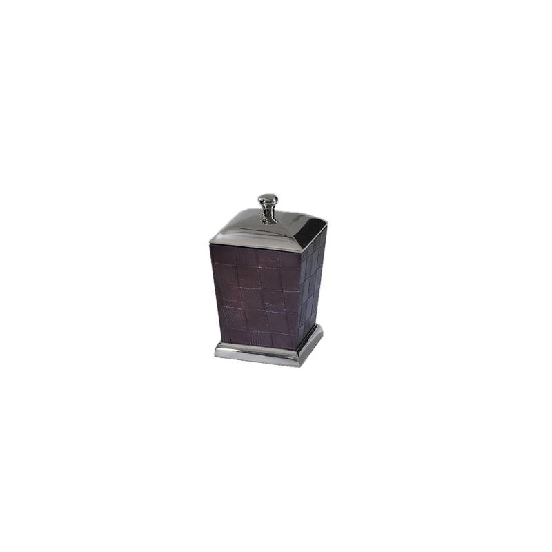 Scatola alux media rett cm20x12h12 ecopelle e alluminio