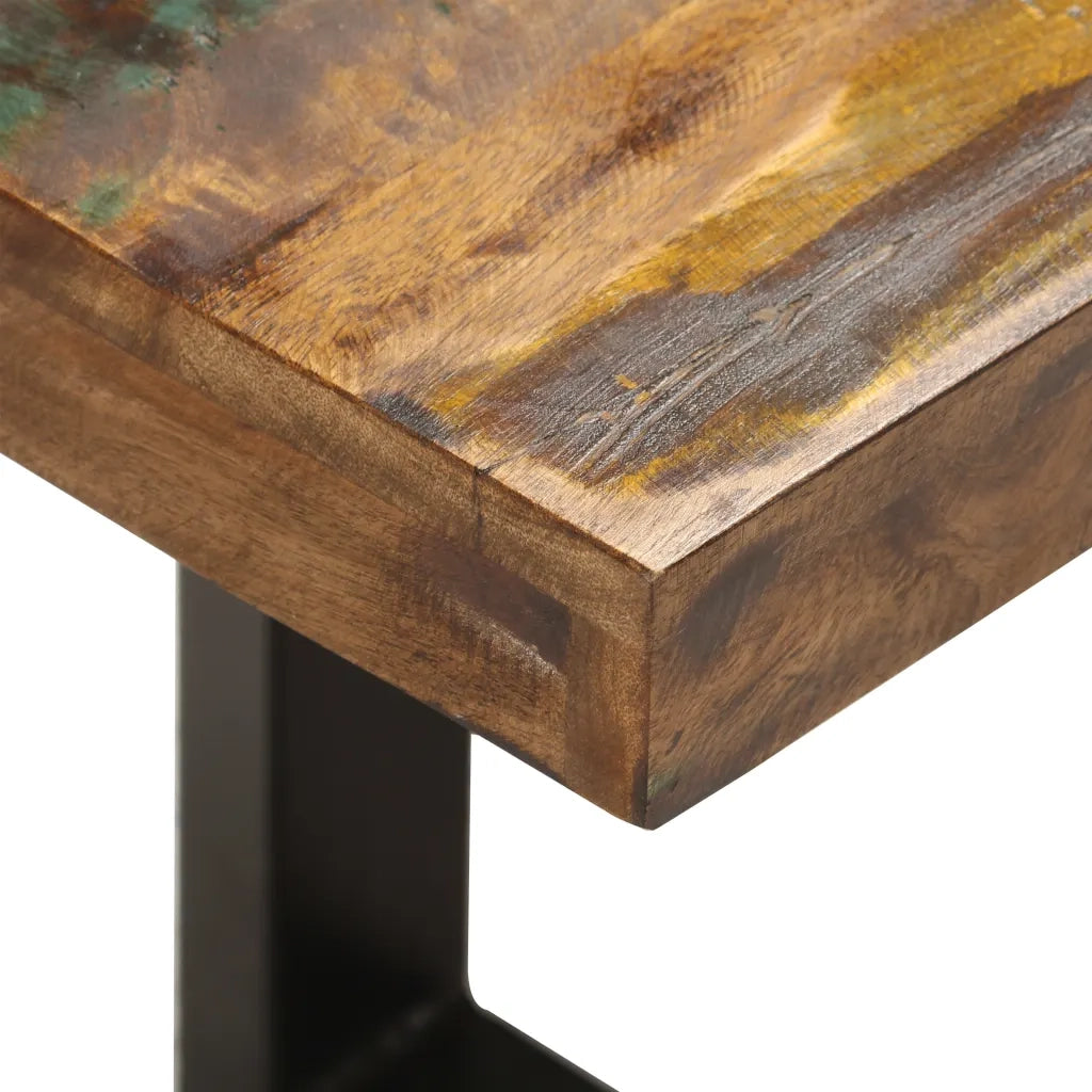 Panca 110 cm in Legno Massello di Recupero e Acciaio 286458