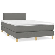 Giroletto a Molle con Materasso Grigio Scuro 120x190cm Tessuto