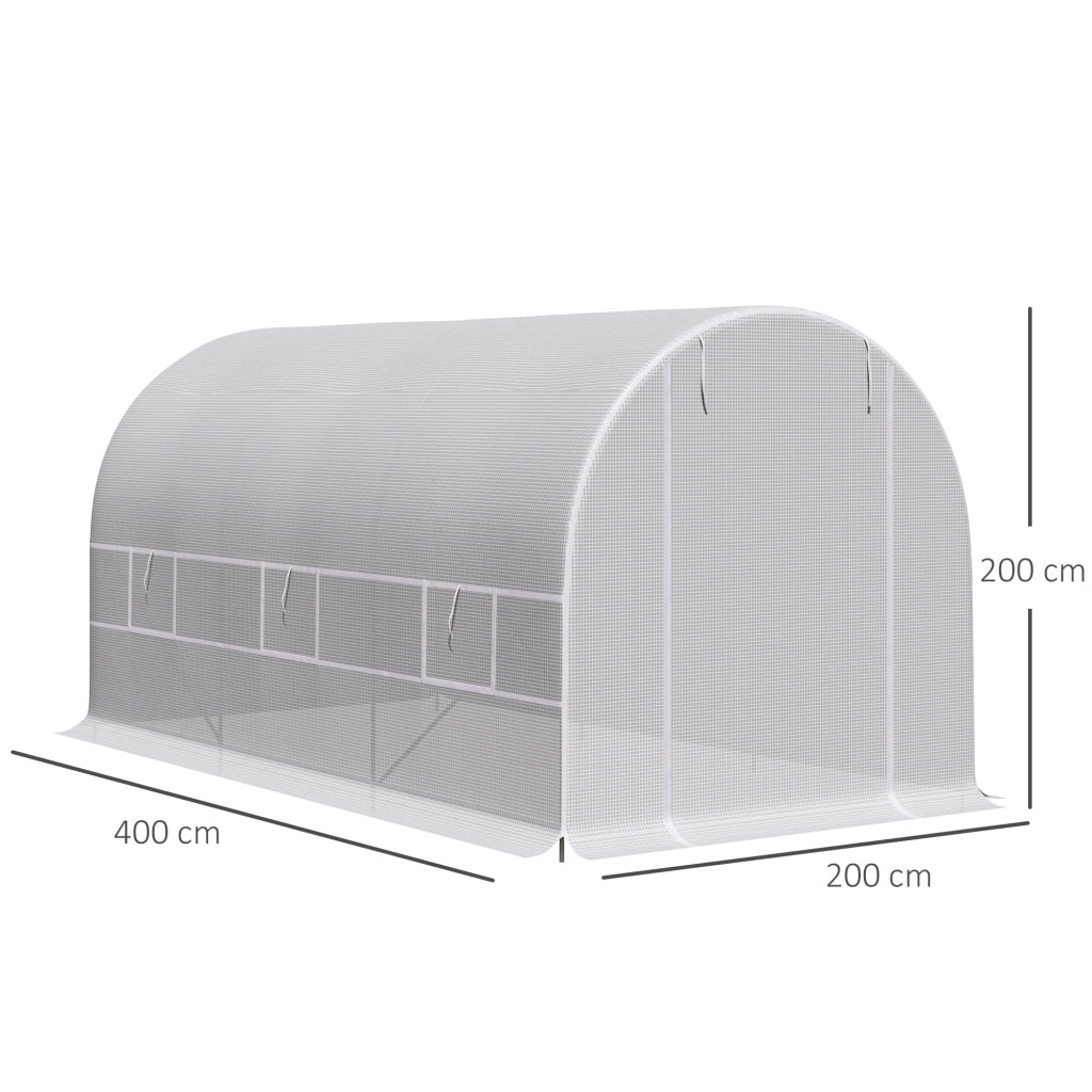 Serra Tunnel 400x200x200 cm ¨C zephmum ¨C PE 140 g/m2 Anti-UV Bianco