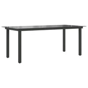 Tavolo da Giardino | Tavolino da esterno Nero 190x90x74 cm in Alluminio e Vetro