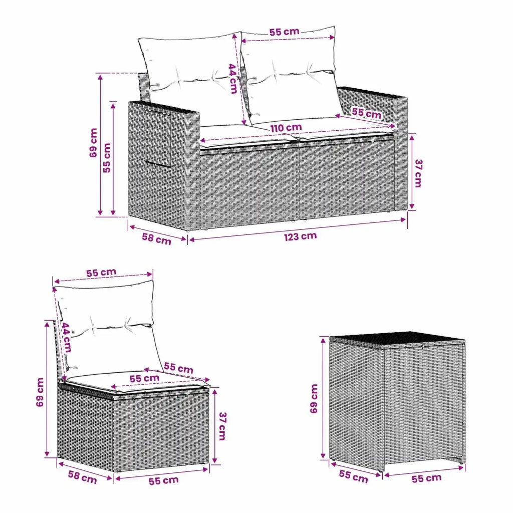 Set di divani 7 pcs Grigio chiaro e grigio scuro 3448812