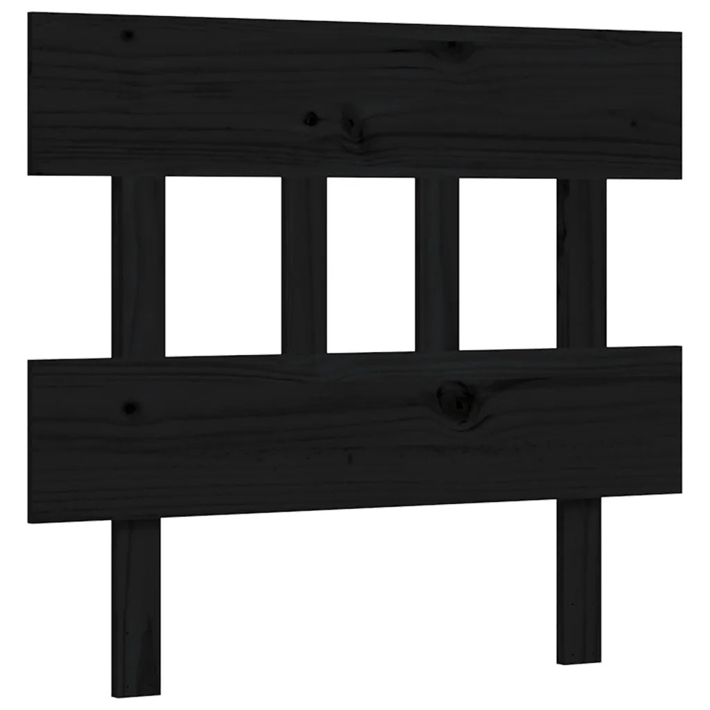 Giroletto con Testiera Nero Small Single in Legno Massello