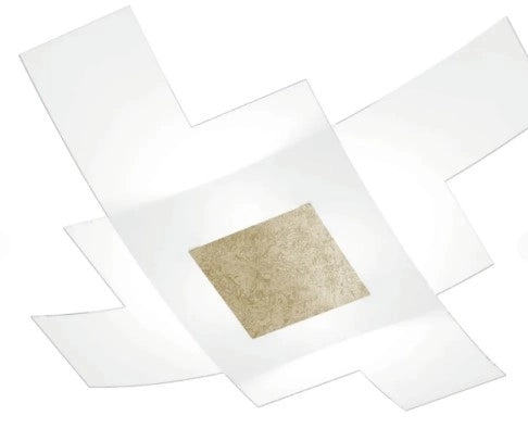 TETRIS COLOR APPLIQUE-PLAFONIERA D.75 CM. 4 LUCI FOGLIA ORO 1121-75-FO