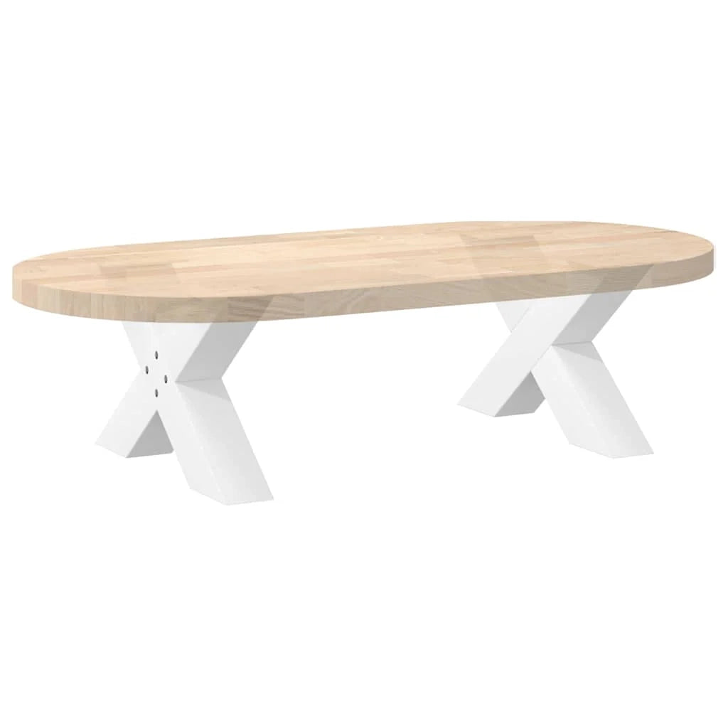Set di 2 gambe regolabili per tavolino da caffè a forma di X 50 x 30 cm acciaio bianco 02_0057209