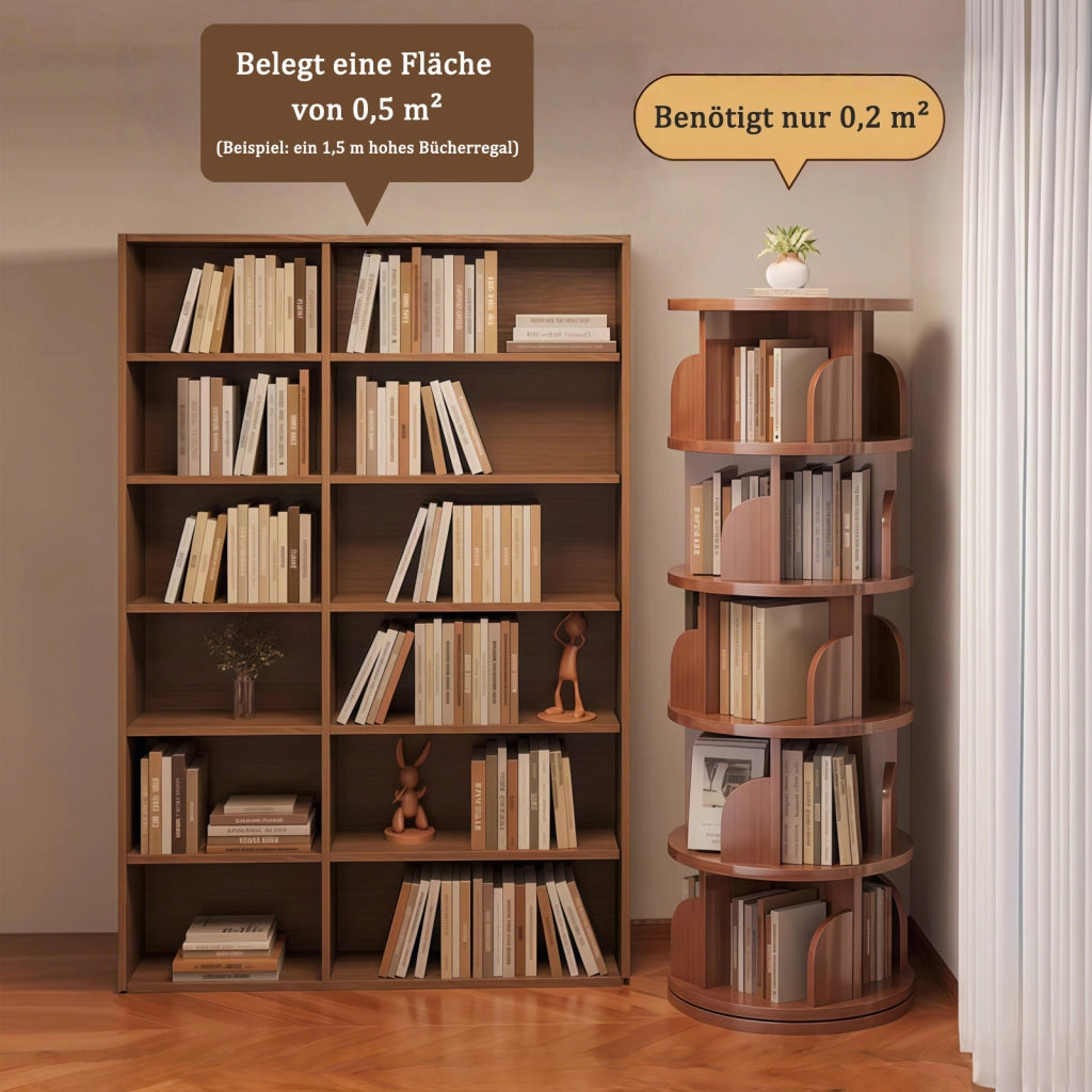 LIBRERIA girevole 360° 59 x 56 x 26 cm MDF noce