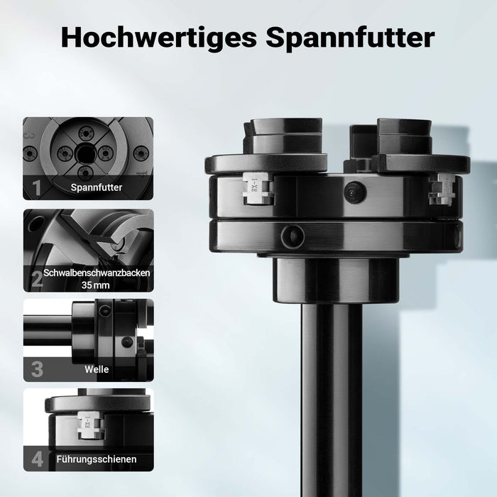 Mandrino di ricambio per tornio da banco, compatibile con filettatura M33 x 3,5, mandrino a ganasce