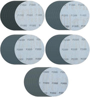 Set di carta abrasiva 40 pezzi - nastro adesivo 150mm - grana 1000/1500/2000/2500/3000 - disco abrasivo circolare - applicazione professionale - resistenza all'abrasione in carboruro di silicio - dischi abrasivi